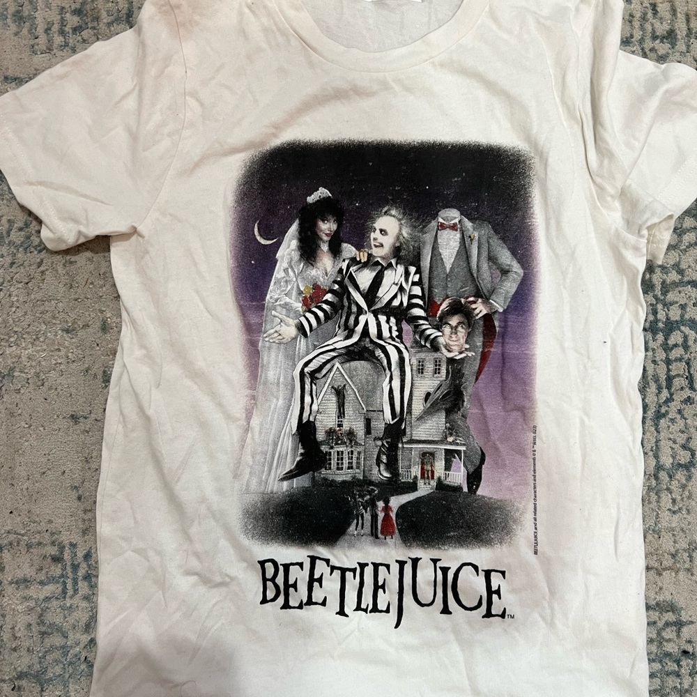 Abercrombie & Fitch White Beetlejuice Graphic Tee